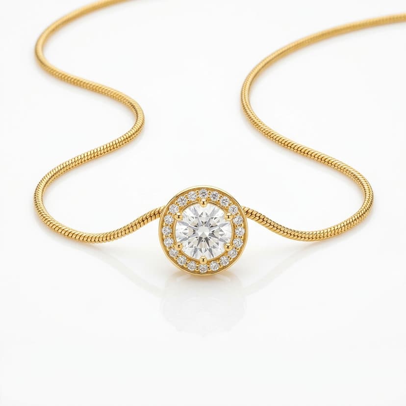 Diamant Halo Goldkette